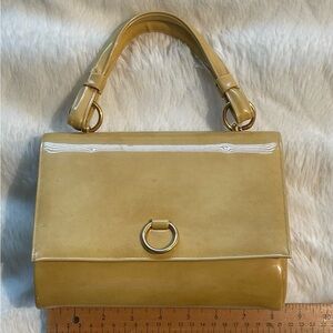 Elegant soft yellow vintage Saks Fifth Avenue Handbag